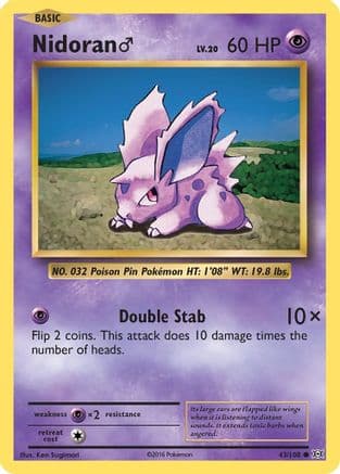 Nidoran M 043/108 - XY Evolutions Reverse Holofoil