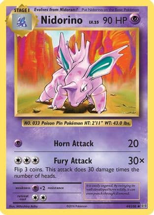 Nidorino 044/108 - XY Evolutions Reverse Holofoil