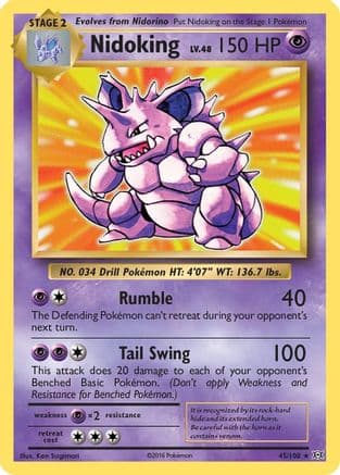 Nidoking 045 - Reverse Holofoil XY Evolutions - Holo Rare