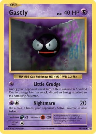 Gastly 047 - Reverse Holofoil XY Evolutions - Common