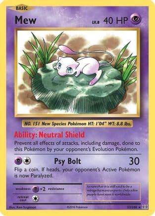 Mew 053/108 - XY Evolutions Reverse Holofoil