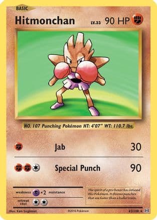 Hitmonchan 062/108 - XY Evolutions Reverse Holofoil