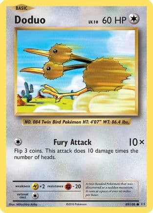 Doduo 069/108 - XY Evolutions Reverse Holofoil