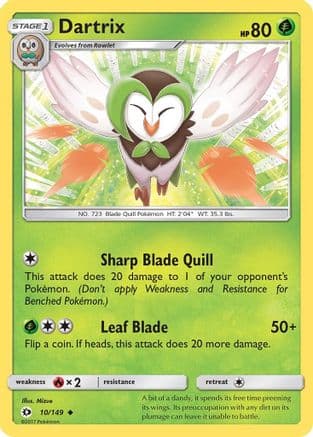 Dartrix 010/149 - SM Base Set Reverse Holofoil