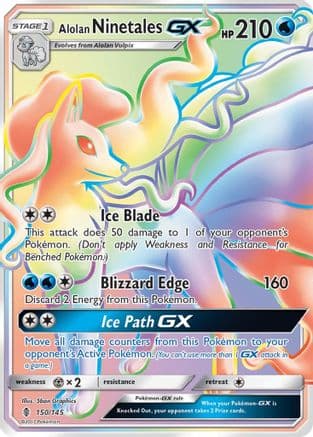 Alolan Ninetales GX (Secret) 150/145 - SM Guardians Rising Holofoil