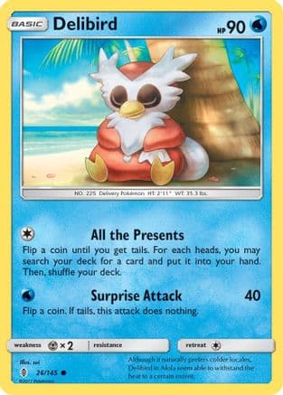 Delibird 026/145 - SM Guardians Rising Reverse Holofoil