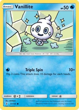 Vanillite 033/145 - SM Guardians Rising Reverse Holofoil