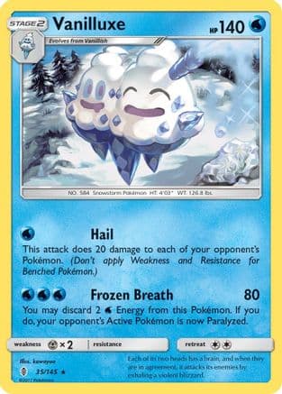Vanilluxe 35/145 - SM Guardians Rising Reverse Holofoil
