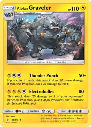 Alolan Graveler 041/145 - SM Guardians Rising Reverse Holofoil
