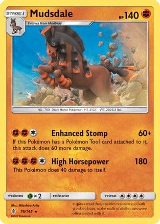 Mudsdale 076/145 - SM Guardians Rising Reverse Holofoil