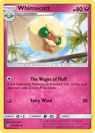 Whimsicott 091 - Reverse Holofoil SM Guardians Rising - Uncommon