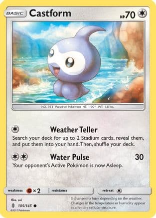 Castform 105/145 - SM Guardians Rising Reverse Holofoil