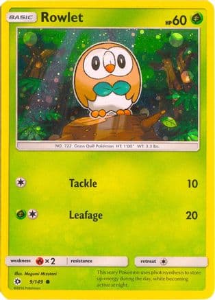 Rowlet (Cosmos Holo) 009/149 - Miscellaneous Cards & Products Holofoil