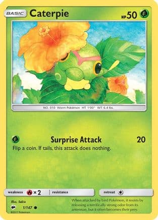 Caterpie 001/147 - SM Burning Shadows Reverse Holofoil