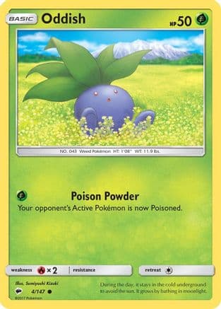 Oddish 004/147 - SM Burning Shadows Reverse Holofoil