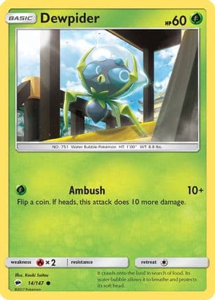 Dewpider 014/147 - SM Burning Shadows Reverse Holofoil