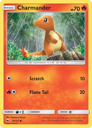 Charmander 018/147 - SM Burning Shadows Reverse Holofoil