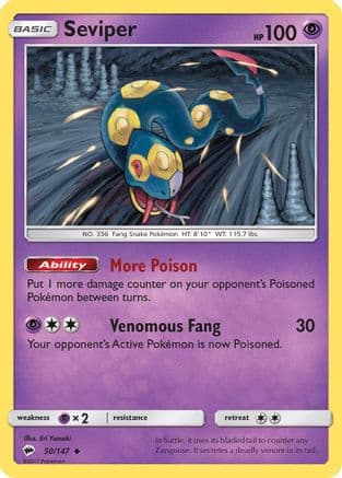 Seviper 050/147 - SM Burning Shadows Reverse Holofoil