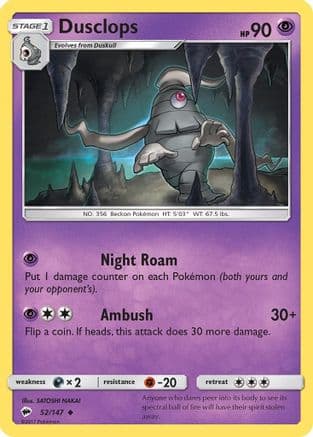 Dusclops 052/147 - SM Burning Shadows Reverse Holofoil