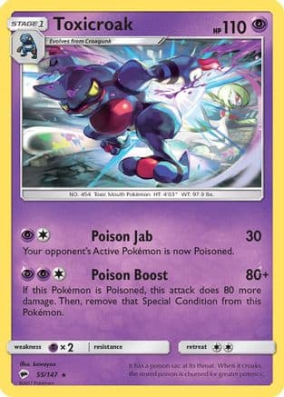 Toxicroak 055/147 - SM Burning Shadows