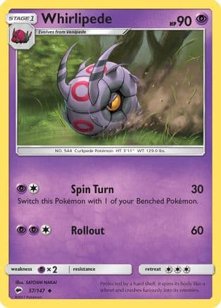 Whirlipede 057/147 - SM Burning Shadows Reverse Holofoil