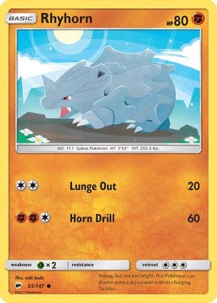 Rhyhorn 065/147 - SM Burning Shadows Reverse Holofoil