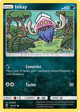 Inkay 089/147 - SM Burning Shadows Reverse Holofoil