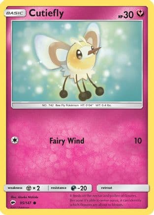 Cutiefly 095/147 - SM Burning Shadows Reverse Holofoil