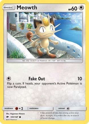 Meowth 101/147 - SM Burning Shadows Reverse Holofoil