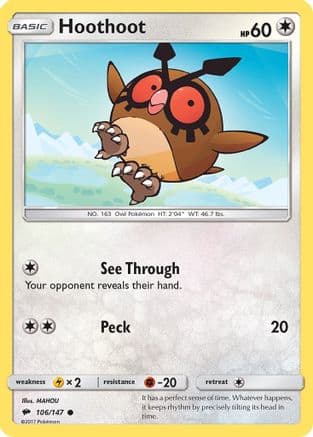 Hoothoot 106/147 - SM Burning Shadows