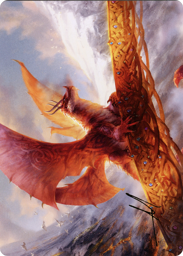 Goldspan Dragon // Goldspan Dragon (AKHM-035) - Kaldheim Art Series (Borderless)
