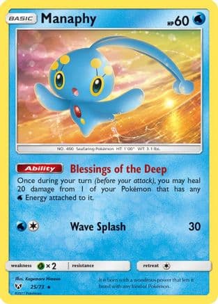 Manaphy 025 - Reverse Holofoil Shining Legends - Holo Rare