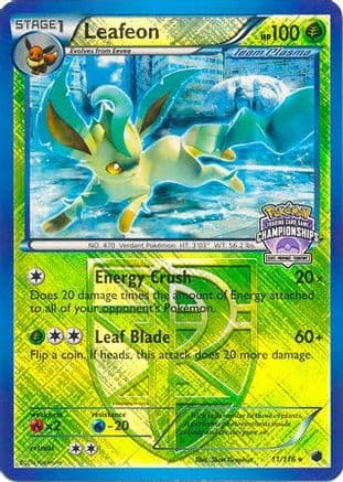 Leafeon (State Championships) 011/116 - League & Championship Cards Reverse Holofoil