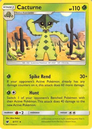 Cacturne 006/111 - SM Crimson Invasion Reverse Holofoil