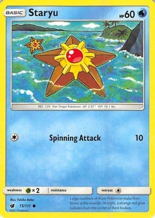 Staryu 015/111 - SM Crimson Invasion Reverse Holofoil