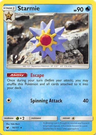Starmie 016/111 - SM Crimson Invasion Reverse Holofoil