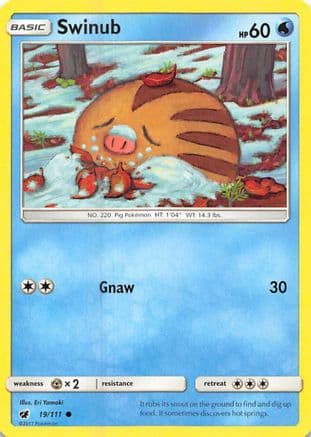 Swinub 019/111 - SM Crimson Invasion Reverse Holofoil
