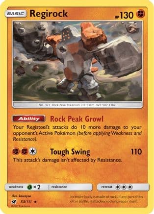 Regirock 053/111 - SM Crimson Invasion Reverse Holofoil