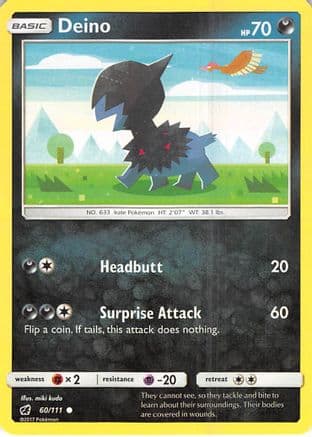 Deino 060/111 - SM Crimson Invasion Reverse Holofoil