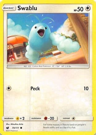 Swablu 079/111 - SM Crimson Invasion Reverse Holofoil