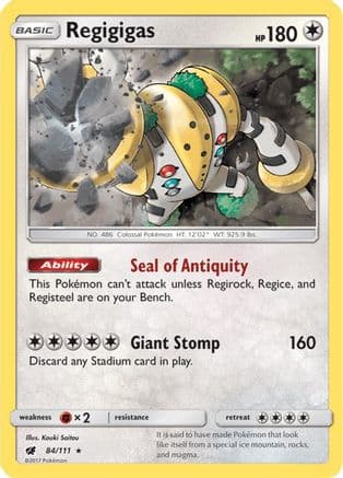 Regigigas 084/111 - SM Crimson Invasion Reverse Holofoil