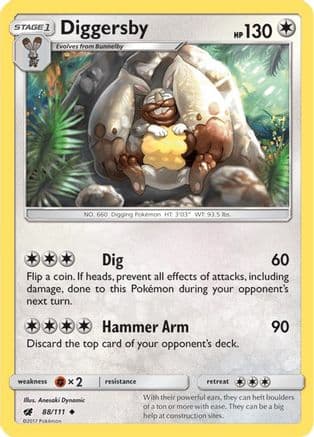 Diggersby 088/111 - SM Crimson Invasion Reverse Holofoil