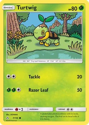 Turtwig 007/156 - SM Ultra Prism Reverse Holofoil