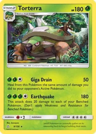 Torterra 009/156 - SM Ultra Prism Reverse Holofoil