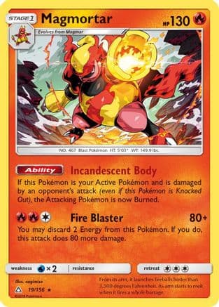 Magmortar 19/156 - SM Ultra Prism Holofoil