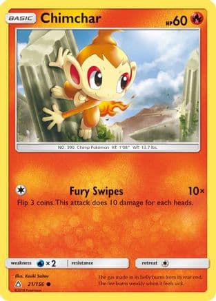 Chimchar 21/156 - SM Ultra Prism Reverse Holofoil