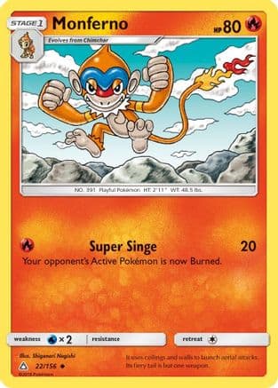 Monferno 022/156 - SM Ultra Prism Reverse Holofoil