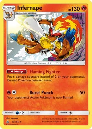 Infernape 023/156 - SM Ultra Prism Reverse Holofoil