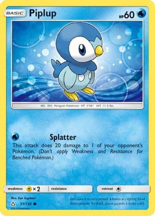 Piplup 031/156 - SM Ultra Prism Reverse Holofoil