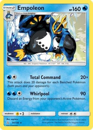Empoleon 034/156 - SM Ultra Prism Reverse Holofoil